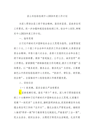 县公共检验检测中心2024年度工作计划.docx