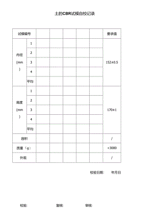 土的CBR试模自校记录表.docx