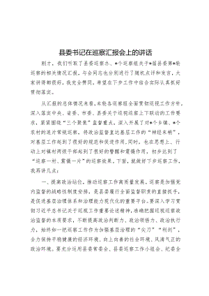 县委书记在巡察汇报会上的讲话.docx