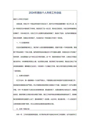 2024年高校个人年终工作总结.docx