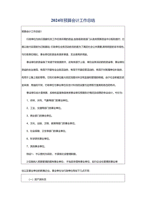 2024年预算会计工作总结.docx