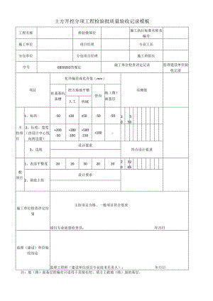 土方开挖分项工程检验批质量验收记录模板.docx