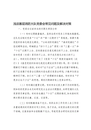 浅谈基层消防大队党委会常见问题及解决对策.docx