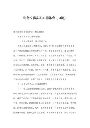 财务文员实习心得体会（34篇）.docx
