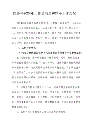 医务科工作总结及2024年工作计划.docx