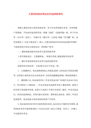 大葱田防除杂草应如何选择除草剂.docx