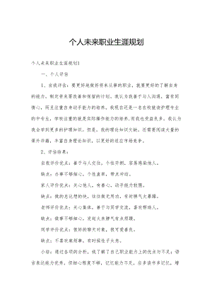 个人未来职业生涯规划.docx