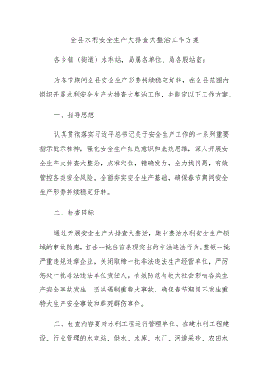 全县水利安全生产大排查大整治工作方案.docx
