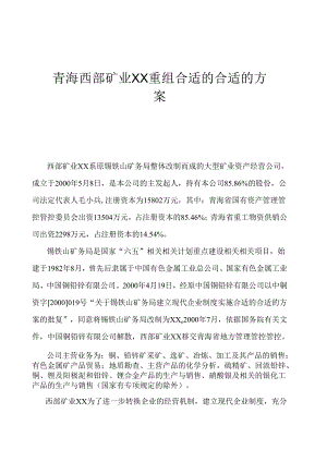 X矿业企业重组方案.docx