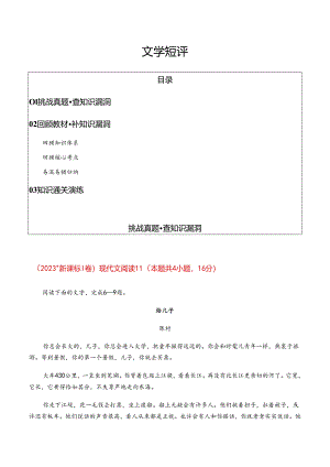文学短评训练（解析版).docx