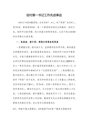 事迹材料：驻村第一书记.docx