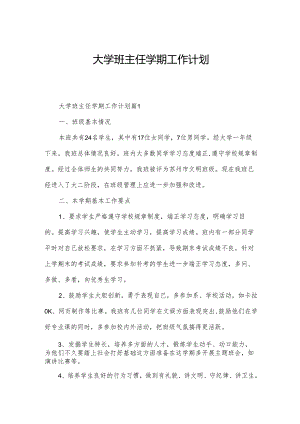 大学班主任学期工作计划.docx