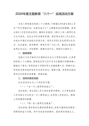 2024年度主题教育“八个一”实践活动方案.docx