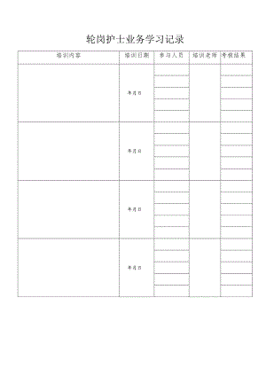 轮岗护士业务学习记录.docx