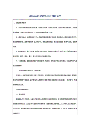 2024年内部财务审计报告范文.docx