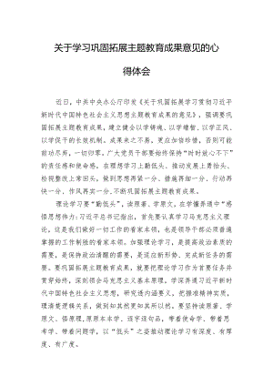 关于学习巩固拓展主题教育成果意见的心得体会.docx