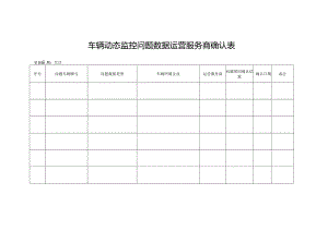 车辆动态监控问题数据运营服务商确认表.docx