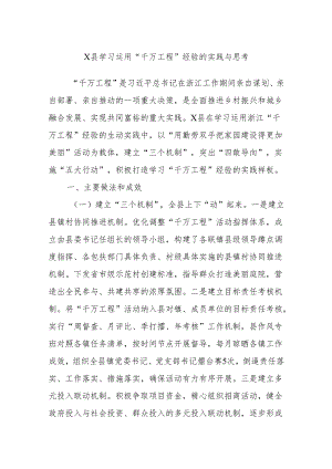 X县学习运用“千万工程”经验的实践与思考.docx