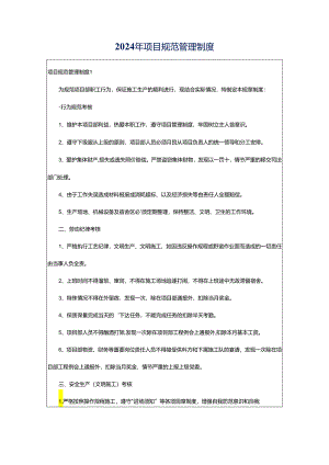 2024年项目规范管理制度.docx
