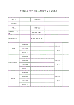 农村住房施工关键环节检查记录表模板.docx