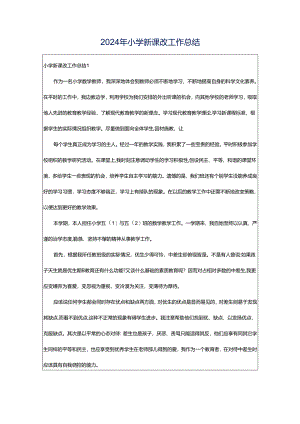 2024年小学新课改工作总结.docx