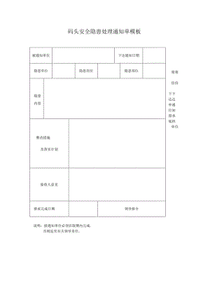 码头安全隐患处理通知单模板.docx