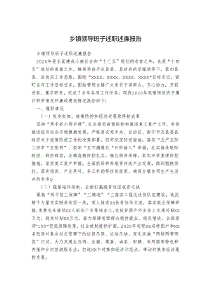 乡镇领导班子述职述廉报告.docx