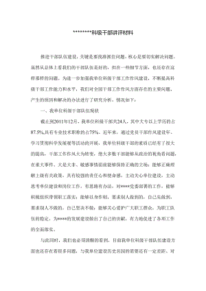 XX科级干部讲评材料.docx