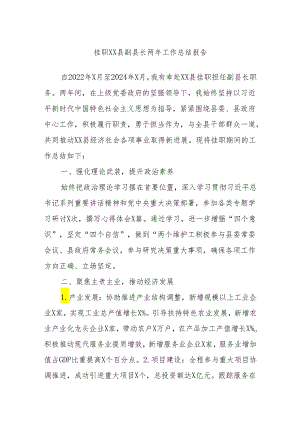 挂职XX县副县长两年工作总结报告.docx