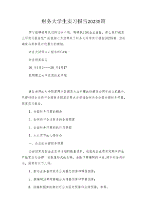 财务大学生实习报告20235篇.docx
