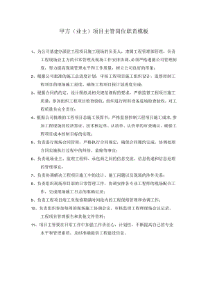 甲方（业主）项目主管岗位职责模板.docx