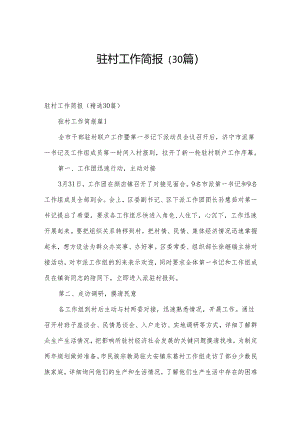 驻村工作简报（30篇）.docx