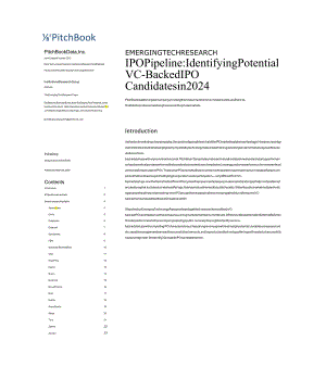 PitchBook-IPO渠道：确定2024年潜在的VC支持IPO候选人（英）-2024.3.docx