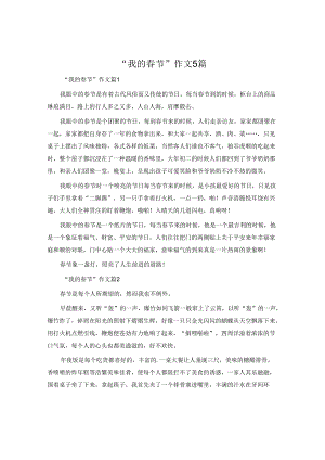 “我的春节”作文5篇.docx