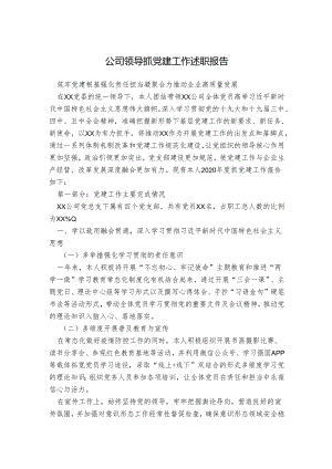 公司领导抓党建工作述职报告.docx