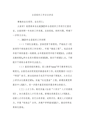 全县组织工作会议讲话.docx