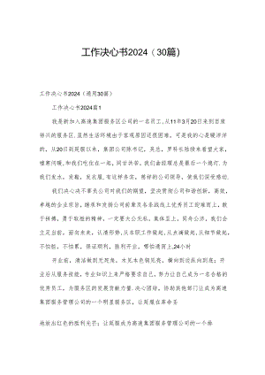工作决心书2024（30篇）.docx