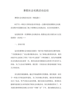 暑假社会实践活动总结.docx