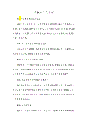 综合办个人总结.docx