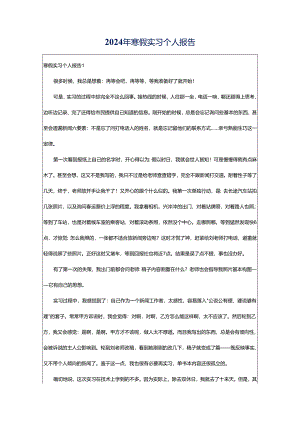 2024年寒假实习个人报告.docx
