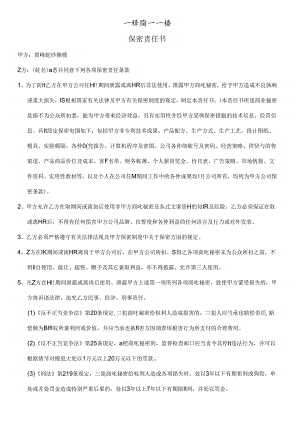 保密责任书范文模板.docx