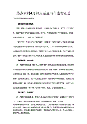热点素材4月热点话题写作素材汇总.docx