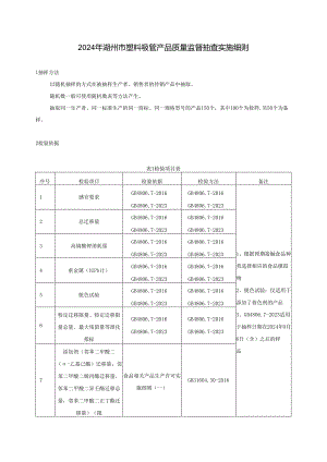 2024年湖州市塑料吸管产品质量监督抽查实施细则.docx