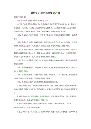 暑假实习报告范文集锦八篇.docx