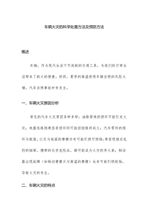 车辆火灾的科学处置方法及预防方法.docx