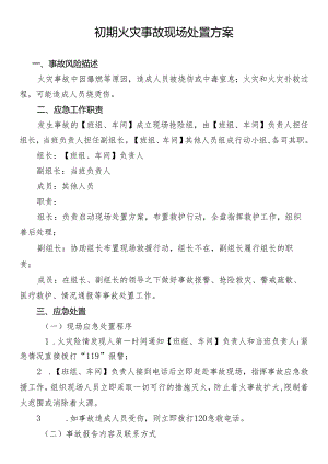 初期火灾事故现场处置方案.docx