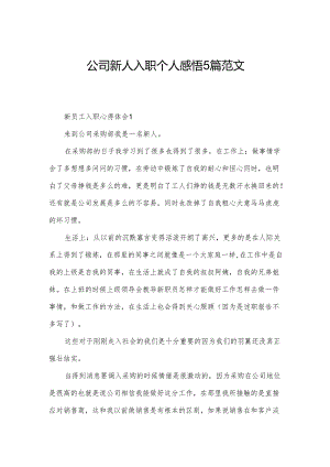 公司新人入职个人感悟5篇范文.docx