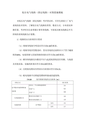低压电气线路（固定线路）对策措施模板.docx