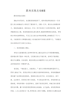 跟岗实践总结8篇.docx