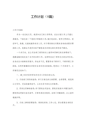 工作计划（8篇）.docx